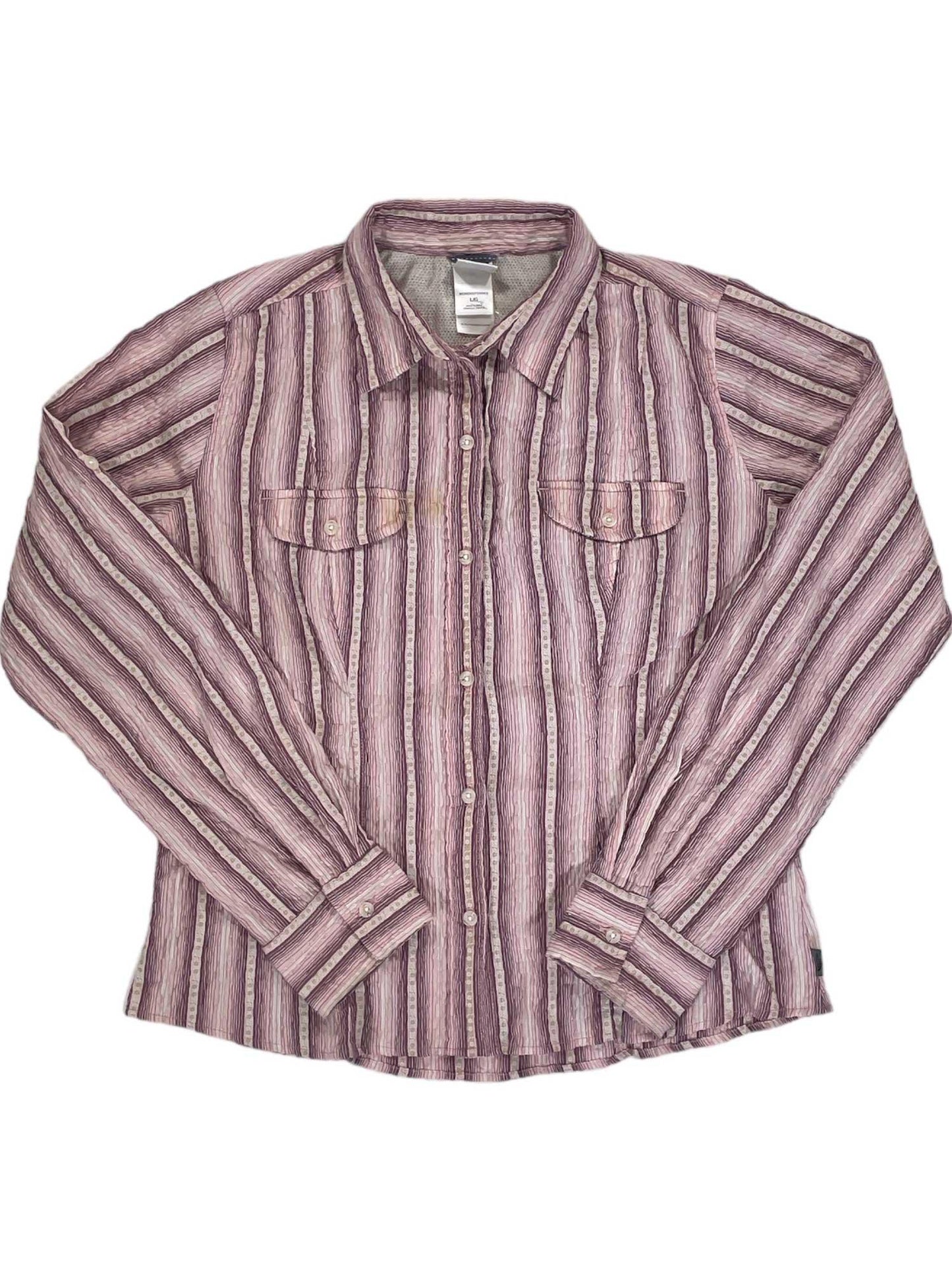 Womens Crinkle Button Up Shirt