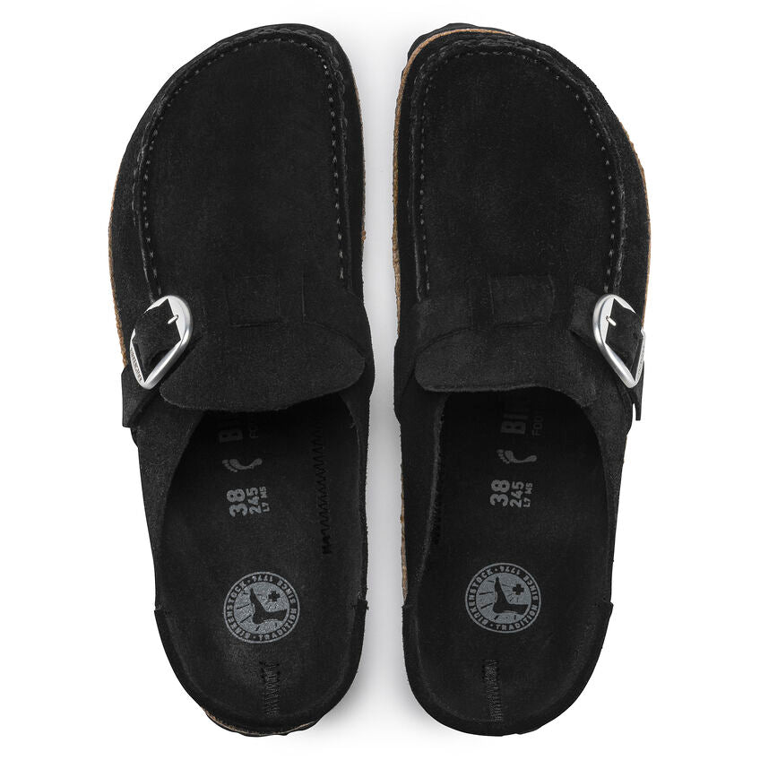 Women's Buckley Suede Leather Black Medium/Narrow