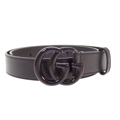 Gucci GG Marmont Slim Monochrome 75 Belt Leather Black