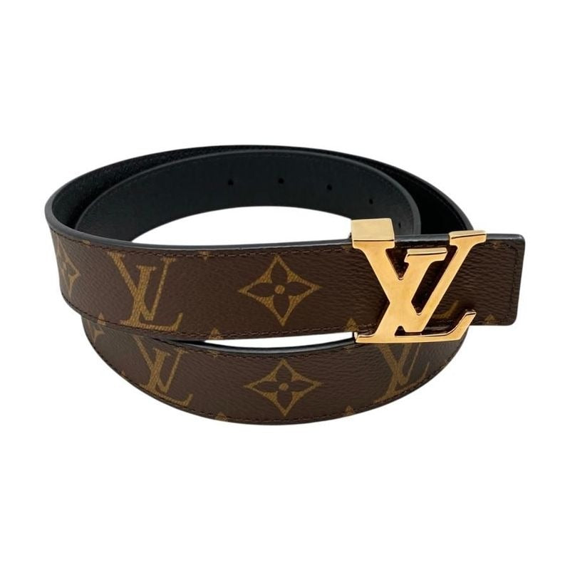 Louis Vuitton Belt Sainteur Initial M9453 Monogram Brown Black Gold Hardware