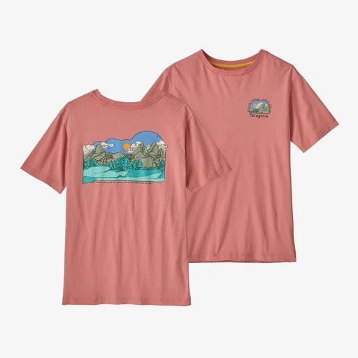 Patagonia Kids' Regenerative Organic Certified™ Cotton Graphic T-Shirt bambino Sunfade Pink