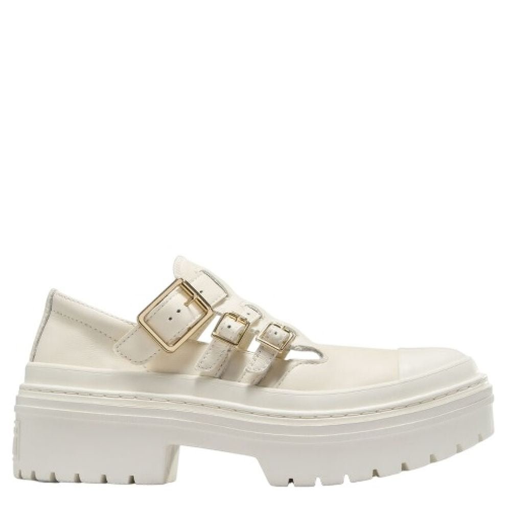 Converse Women's Chuck Taylor All Star Lugged Heel Mary Jane Platform in Egret/Egret/Gold
