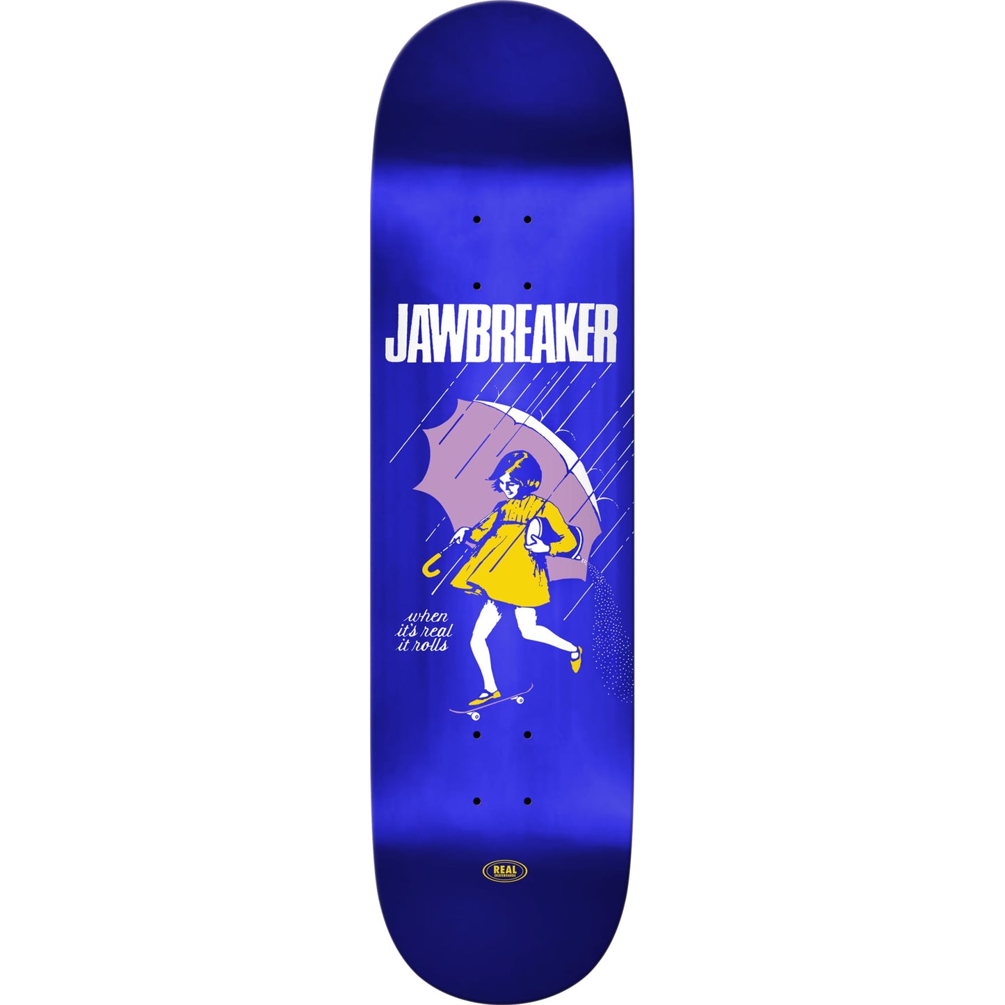 Real Team Jawbreaker Blue Foil Skateboard Deck 8.25"